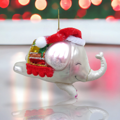 4.5&quot; Rainbow Elephant Ornaments Set Of 2 Christmas Decor *SHIPS WITHIN 10 DAYS*