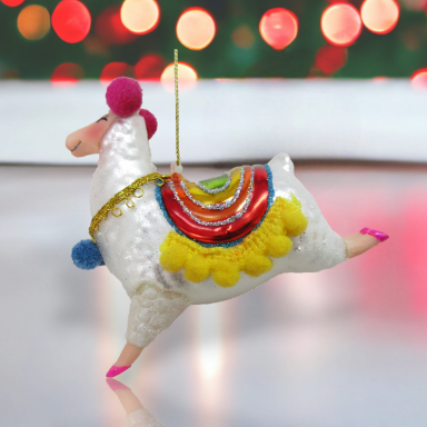 4.5&quot; Rainbow Sheep Ornaments Set Of 2 Christmas Decor *SHIPS WITHIN 10 DAYS*