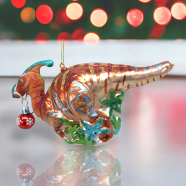 7&quot; Dinosaur Ornaments Set Of 2 Christmas Decor *SHIPS WITHIN 10 DAYS*