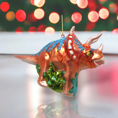 6.5&quot; Brown Dinosaur Ornaments Set Of 2 Christmas Decor *SHIPS WITHIN 10 DAYS*