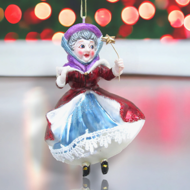 Fairy Godmother Ornaments Set Of 2 Christmas Decor *SHIPS WITHIN 10 DAYS*