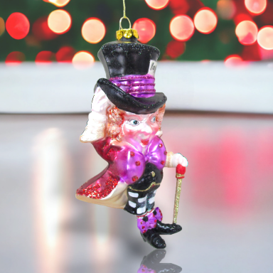 Mad Hatter Ornaments Set Of 2 Christmas Decor *SHIPS WITHIN 10 DAYS*
