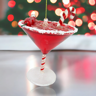 Christmas Martini Ornaments Set Of 2 Christmas Decor *SHIPS WITHIN 10 DAYS*