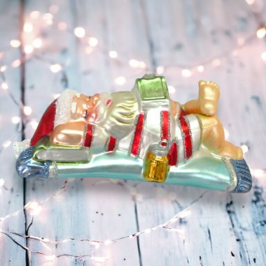 Santa Laying On Blanket Ornaments Set Of 2 Christmas Decor *SHIPS WITHIN 10 DAYS*