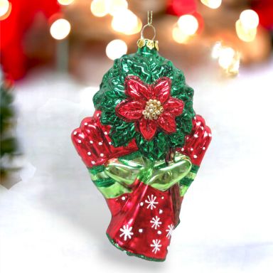 Garden Gloves With Flower Ornaments Set Of 2 Christmas Decor *SHIPS WITHIN 10 DAYS*