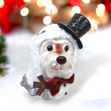 Schnauzer Snowman Ornaments Set Of 2 Christmas Decor *SHIPS WITHIN 10 DAYS*