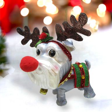 Shih Tzu In Rudolph Costume Ornaments Set Of 2 Christmas Decor *SHIPS WITHIN 10 DAYS*