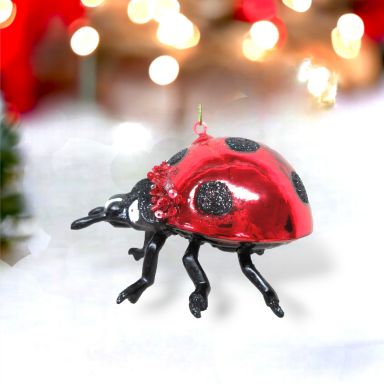 Garden Lady Bug Ornaments Set Of 2 Christmas Decor *SHIPS WITHIN 10 DAYS*