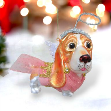 Dachshund In Angel Costume Ornaments Set Of 2 Christmas Decor *SHIPS WITHIN 10 DAYS*
