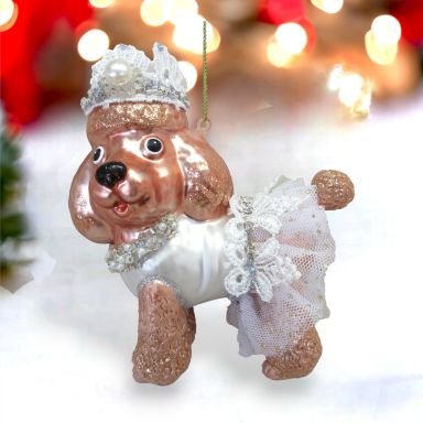 Poodle In Princess Costume Ornaments Set Of 2 Christmas Decor *SHIPS WITHIN 10 DAYS*