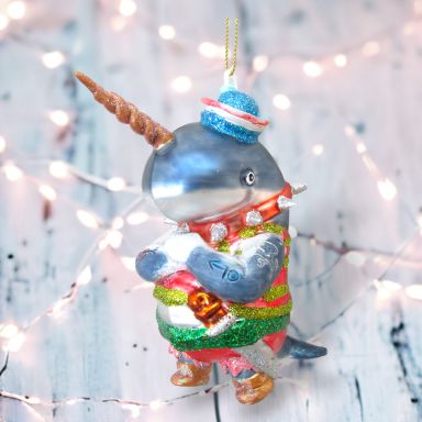 Pirate Norwhale Ornaments Set Of 2 Christmas Decor *SHIPS WITHIN 10 DAYS*