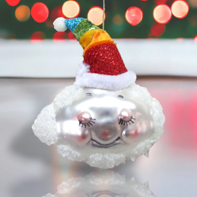 Rainbow Cloud Ornaments Set Of 2 Christmas Decor *SHIPS WITHIN 10 DAYS*