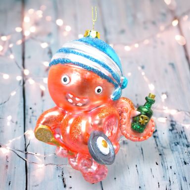 Pirate Octopus Ornaments Set Of 2 Christmas Decor *SHIPS WITHIN 10 DAYS*