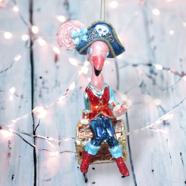 Pirate Flamingo Ornaments Set Of 2 Christmas Decor *SHIPS WITHIN 10 DAYS*