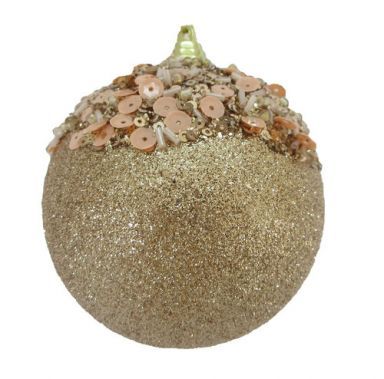 Gold With Pink Sprinkles Ornaments Set Of 2 Christmas Decor *SHIPS WITHIN 10 DAYS*