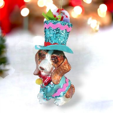 Beagle Dressed In Brights Ornaments Set Of 2 Christmas Decor *SHIPS WITHIN 10 DAYS*