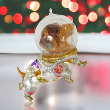 Dachshund In Space Suit  Ornaments Set Of 2 Christmas Decor *SHIPS WITHIN 10 DAYS*