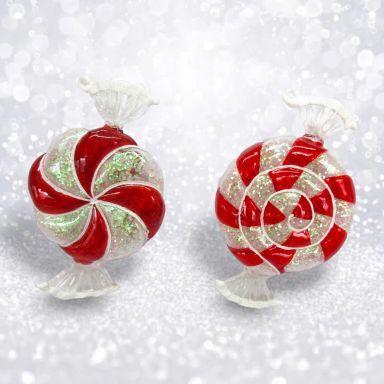 Peppermint Candy Ornaments Set Of 4 Christmas Decor *SHIPS WITHIN 10 DAYS*