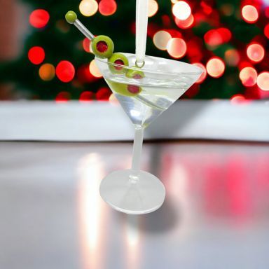 Martini With Olives Ornaments Set Of 2 Christmas Decor *SHIPS WITHIN 10 DAYS*