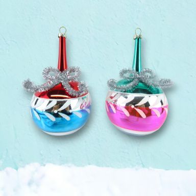 Vintage Candle Ornaments Set Of 2 Christmas Decor *SHIPS WITHIN 10 DAYS*
