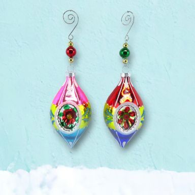Vintage Teardrop Ornaments Set Of 4 Christmas Decor *SHIPS WITHIN 10 DAYS*