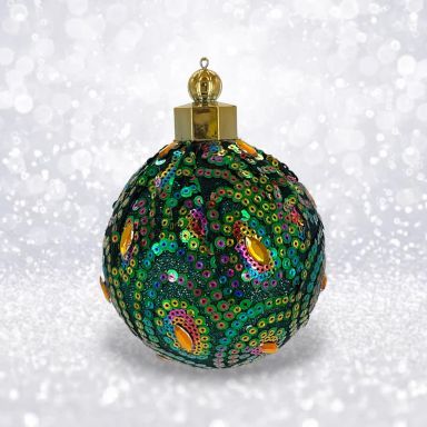 Sequin Peacock Ornaments Set Of 2 Christmas Decor *SHIPS WITHIN 10 DAYS*