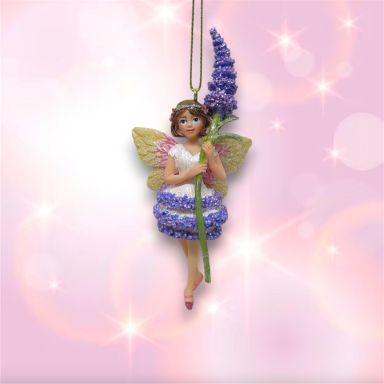 Winter Fairy Purple Gladiola Ornaments Set Of 2 Christmas Decor *SHIPS WITHIN 10 DAYS*