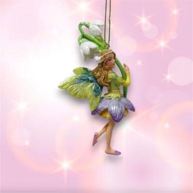 Winter Fairy With Lily Ornaments Set Of 2 Christmas Decor *SHIPS WITHIN 10 DAYS*