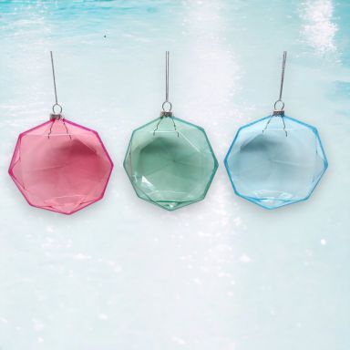 Pastel Acrylic Jewels Ornaments Set Of 6 Christmas Decor *SHIPS WITHIN 10 DAYS*