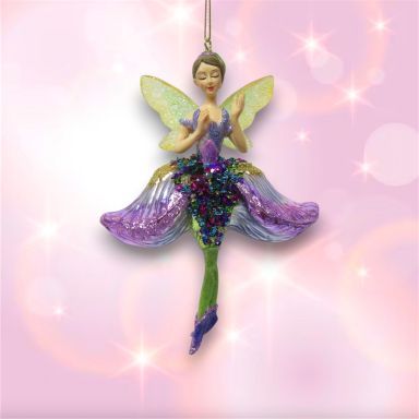5.5&quot; Tulip Fairy Ornaments Set Of 2 Christmas Decor *SHIPS WITHIN 10 DAYS*
