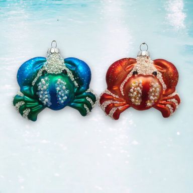Crab Ornaments Set Of 4 Christmas Decor *SHIPS WITHIN 10 DAYS*
