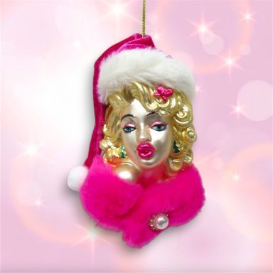 Pink Mrs. Claus Ornaments Set Of 2 Christmas Decor *SHIPS WITHIN 10 DAYS*