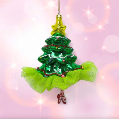7&quot; Tree With Legs Ornaments Set Of 2 Christmas Decor *SHIPS WITHIN 10 DAYS*
