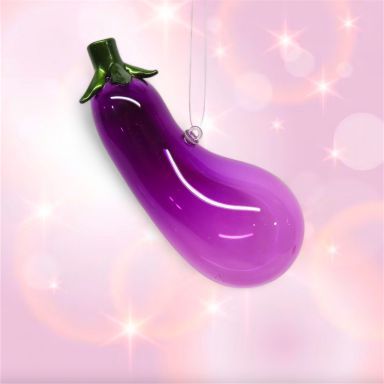 Eggplant Ornaments Set Of 2 Christmas Decor *SHIPS WITHIN 10 DAYS* NEW 2025