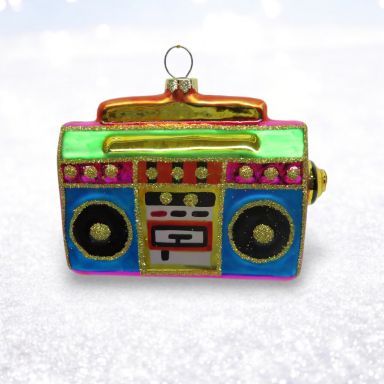 Neon Boom Box Ornaments Set Of 2 Christmas Decor *SHIPS WITHIN 10 DAYS* NEW 2025