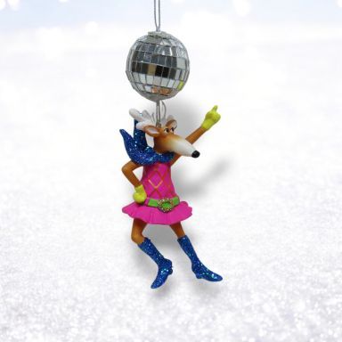 Disco Queen Deer With Mirror Ball Ornaments Set Of 2 Christmas Decor *SHIPS WITHIN 10 DAYS* NEW 2025