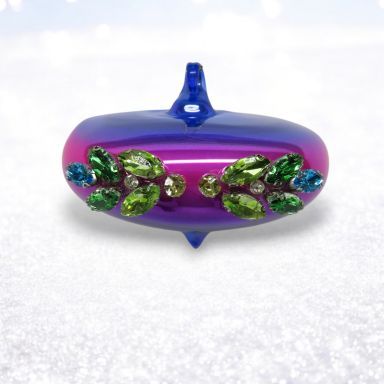 Ombre Disc With Jewels Ornaments Set Of 2 Christmas Decor *SHIPS WITHIN 10 DAYS*