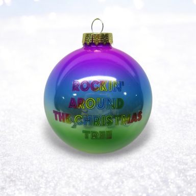 Ombre Neon Round Ornaments Set Of 2 Christmas Decor *SHIPS WITHIN 10 DAYS* NEW 2025