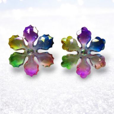 Neon Acrylic Snowflake Ornaments Set Of 2 Christmas Decor *SHIPS WITHIN 10 DAYS* NEW 2025