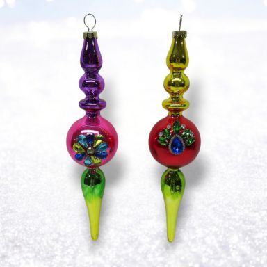 Rockin Finial Ornaments Set Of 2 Christmas Decor *SHIPS WITHIN 10 DAYS* NEW 2025