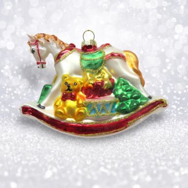 Rocking Horse Ornaments Set Of 2 Christmas Decor *SHIPS WITHIN 10 DAYS* NEW 2025
