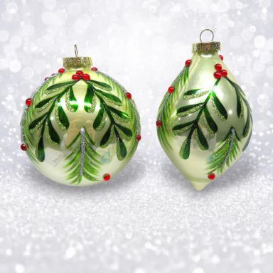 Glittered Poinsettia Ornaments Set Of 2 Christmas Decor *SHIPS WITHIN 10 DAYS* NEW 2025