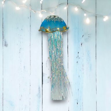 13&quot; Blue Jelly Fish Ornaments Set Of 2 Nautical Christmas Decor *SHIPS WITHIN 10 DAYS* NEW 2025