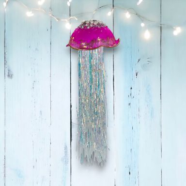 13&quot; Purple Jelly Fish Ornaments Set Of 2 Nautical Christmas Decor *SHIPS WITHIN 10 DAYS* NEW 2025