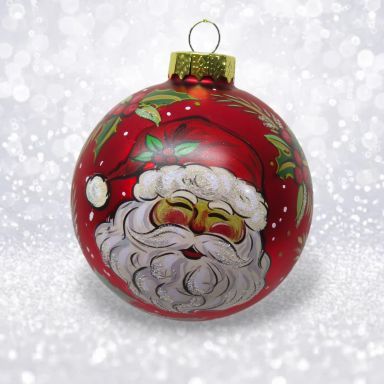 Painted Santa Ornaments Set Of 2 Christmas Decor *SHIPS WITHIN 10 DAYS* NEW 2025