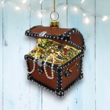 Treasure Chest Ornaments Set Of 2 Nautical Christmas Decor *SHIPS WITHIN 10 DAYS* NEW 2025