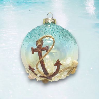 Painted Anchor Ornaments Set Of 2 Nautical Christmas Decor *SHIPS WITHIN 10 DAYS* NEW 2025