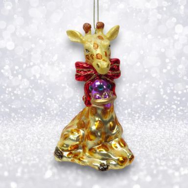 Circus Giraffe Ornaments Set Of 2 Christmas Decor *SHIPS WITHIN 10 DAYS* NEW 2025