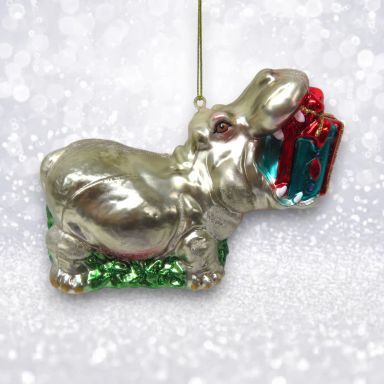Circus Hippo Ornaments Set Of 2 Christmas Decor *SHIPS WITHIN 10 DAYS* NEW 2025