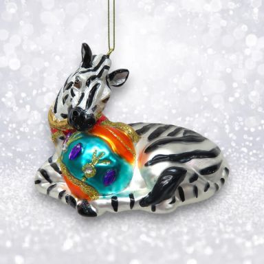 Circus Zebra Ornaments Set Of 2 Christmas Decor *SHIPS WITHIN 10 DAYS* NEW 2025